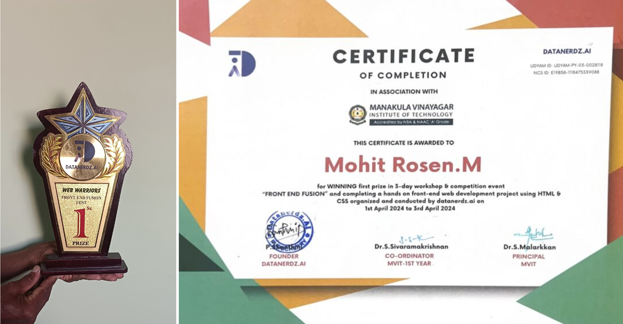 National Level Expo Certificate